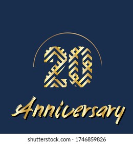 20 años de celebración, diseño vectorial para celebraciones, tarjetas de invitación y tarjetas de felicitación
