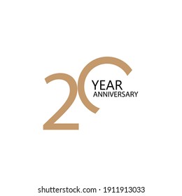 20 year anniversary celebration vector template design illustration