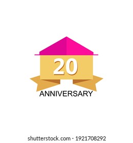 20 year anniversary celebration vector template design illustration