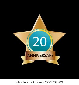 20 year anniversary celebration vector template design illustration