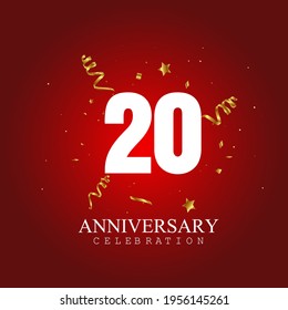 20 year anniversary celebration, vector design for celebrations, invitation cards and greeting cards