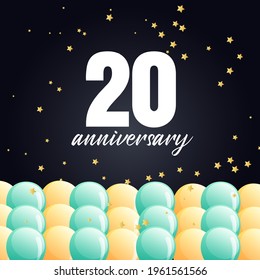 20 year anniversary celebration, vector design for celebrations, invitation cards and greeting cards