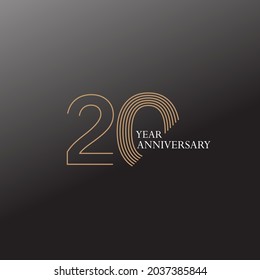 20 YEAR ANNIVERSARY CELEBRATION VECTOR DESIGN TEMPLATE ILLUSTRATION
