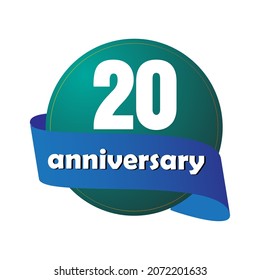 20 años de celebración, diseño vectorial para celebraciones, tarjetas de invitación y tarjetas de felicitación