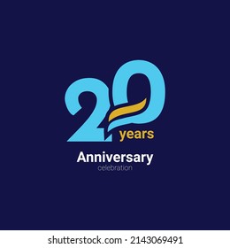 20 Year Anniversary Celebration Vector Template Design Illustration