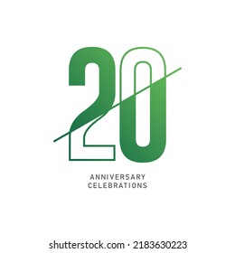 20 year anniversary design template. vector template illustration