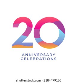 20 year anniversary design template. vector template illustration
