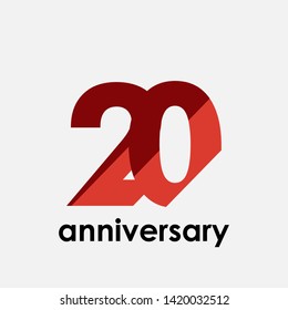 20 Year Anniversary Elegant for Celebration Vector Template Design Illustration