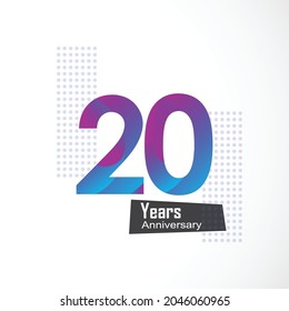 20 Year Anniversary Elegant Vector Template Design Illustration