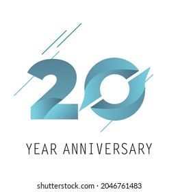 20 Year Anniversary Elegant Vector Template Design Illustration