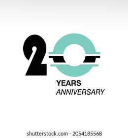 20 Year Anniversary Elegant Vector Template Design Illustration