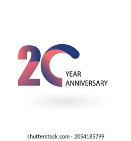 20 Year Anniversary Elegant Vector Template Design Illustration