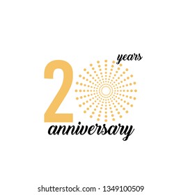 20 Year Anniversary Firework Vector Template Design Illustration