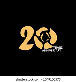 20 Year Anniversary Flower Vector Template Design Illustration