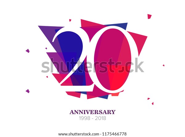 20 Year Anniversary Logo Design Modern Stock Vector (Royalty Free