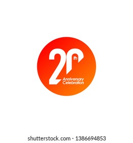 20 year anniversary logo template. Design for banner, greeting cards or print. Vector template for celebration.
