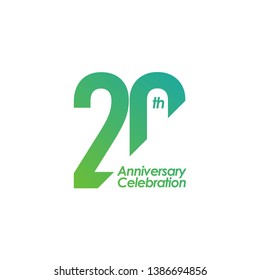 20 year anniversary logo template. Design for banner, greeting cards or print. Vector template for celebration.
