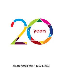 20 year Anniversary Logo Vector Template Design Illustration