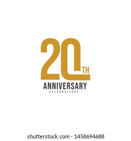 20 year anniversary logo vector template. Design for celebrations, banner, greeting cards or print.