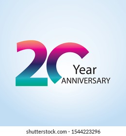 20 Year Anniversary Logo Vector Template Design Illustration