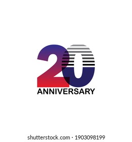 20 Year Anniversary Logo Vector Template Design Illustration