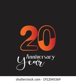 20 Year Anniversary Logo Vector Template Design Illustration