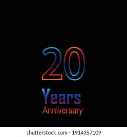 20 Year Anniversary Logo Vector Template Design Illustration
