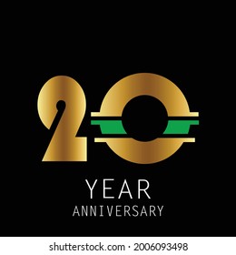 Modelo de vectores de logotipo de 20 años Diseño Color de la ilustración