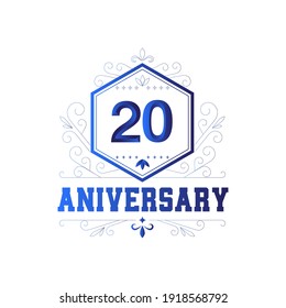 Ilustración de diseño de plantilla de vectores de 20 años de juego de aniversario