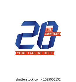20 Year Anniversary Vector Template Design