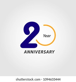 20 Year Anniversary Vector Template Design Illustration