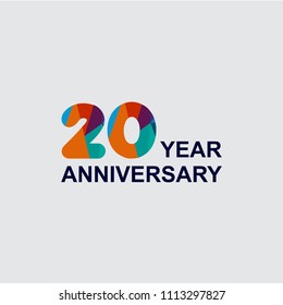 20 Year Anniversary Vector Template Design Illustration