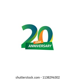 20 Year Anniversary Vector Template Design Illustration