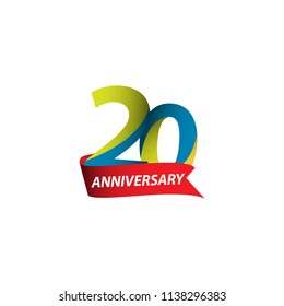 20 Year Anniversary Vector Template Design Illustration