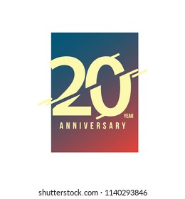 20 Year Anniversary Vector Template Design Illustration