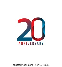 20 Year Anniversary Vector Template Design Illustration