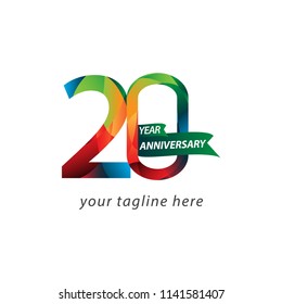 20 Year Anniversary Vector Template Design Illustration