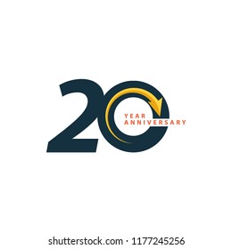 20 Year Anniversary Vector Template Design Illustration