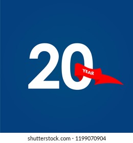 20 Year Anniversary Vector Template Design Illustration