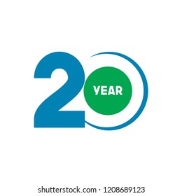 20 Year Anniversary Vector Template Design Illustration