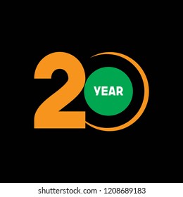 20 Year Anniversary Vector Template Design Illustration