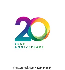 20 Year Anniversary Vector Template Design Illustration