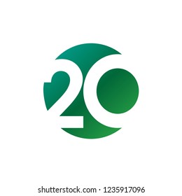 20 Year Anniversary Vector Template Design Illustration