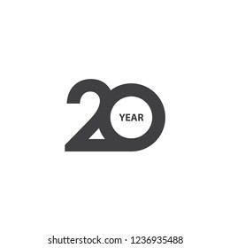20 Year Anniversary Vector Template Design Illustration