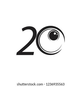 20 Year Anniversary Vector Template Design Illustration