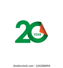 20 Year Anniversary Vector Template Design Illustration