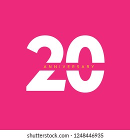 20 Year Anniversary Vector Template Design Illustration.