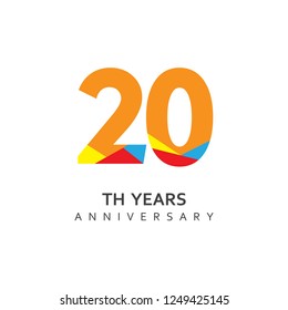 20 Year Anniversary Vector Template Design Illustration.