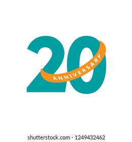 20 Year Anniversary Vector Template Design Illustration.