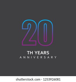 20 Year Anniversary Vector Template Design Illustration.